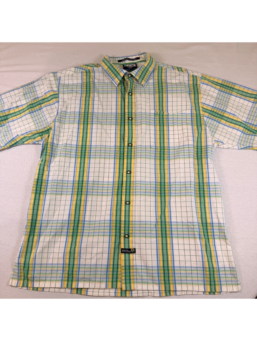 Vintage Southpole Plaid Short Sleeve Button Up Men's Large